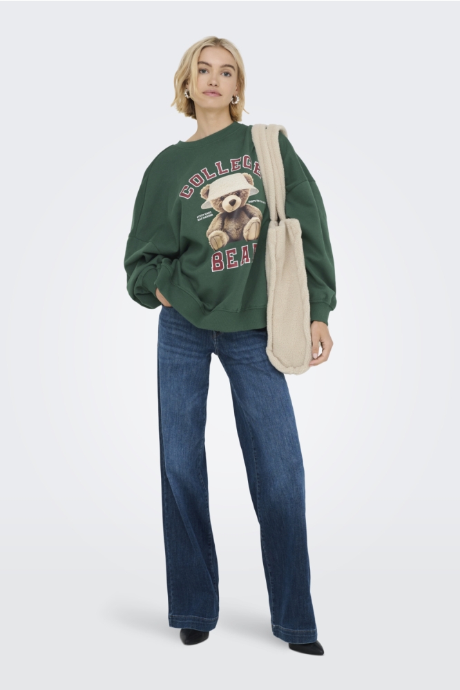 ONLBILA L/S BEAR O-NECK SWT 15356052 PINENEEDLE/COLLEGE